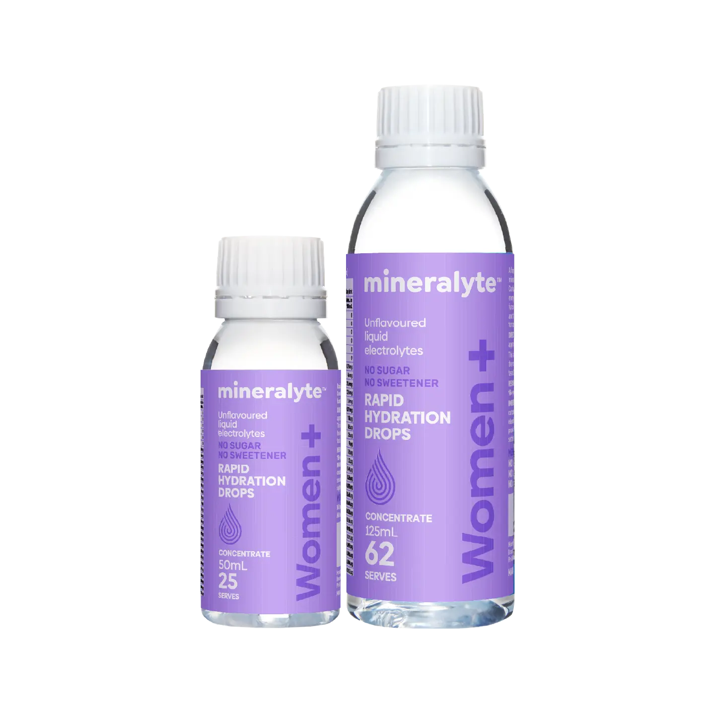 Women+ Rapid Hydration Drops - Concentrate - 50mL 125mL Bottles